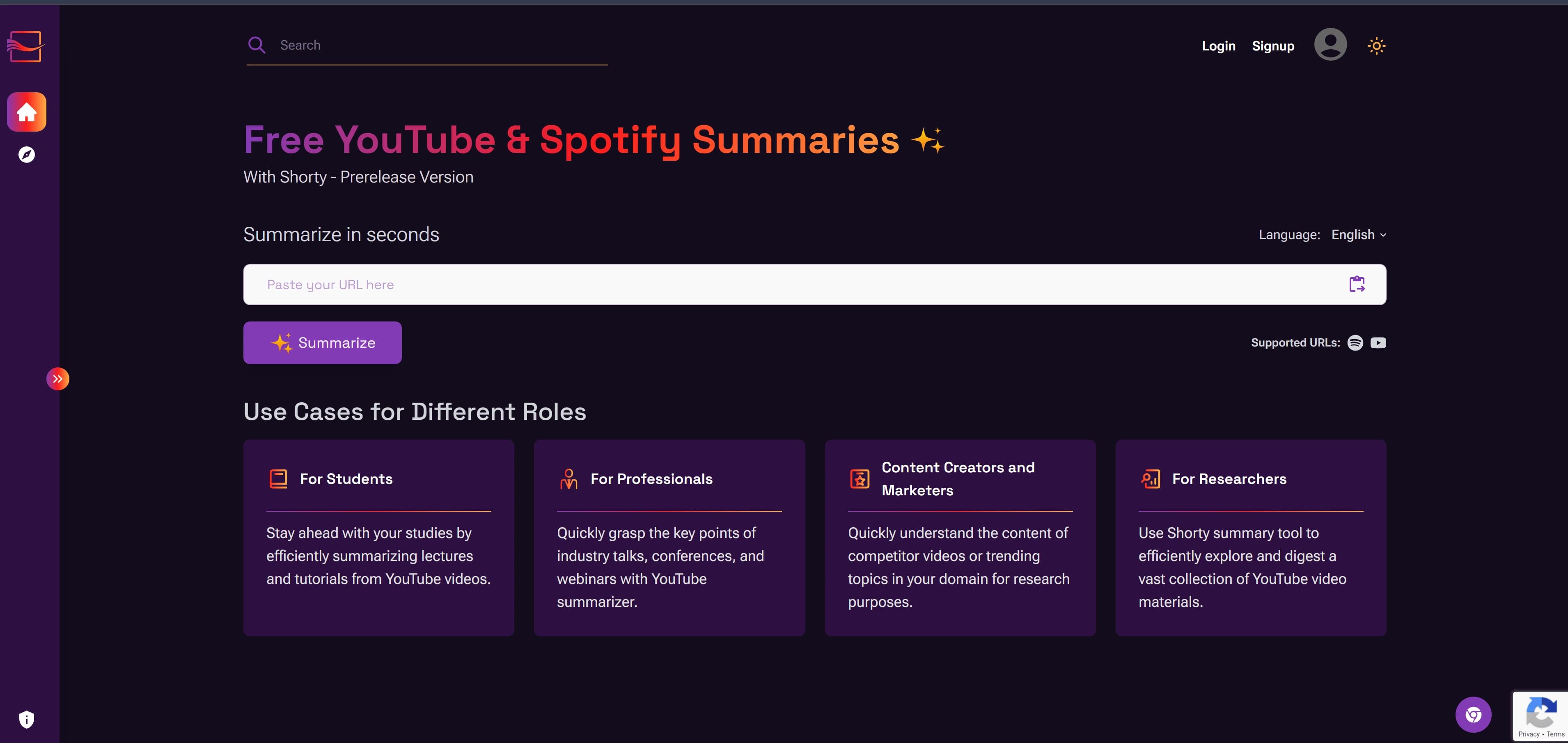 Shorty screenshot